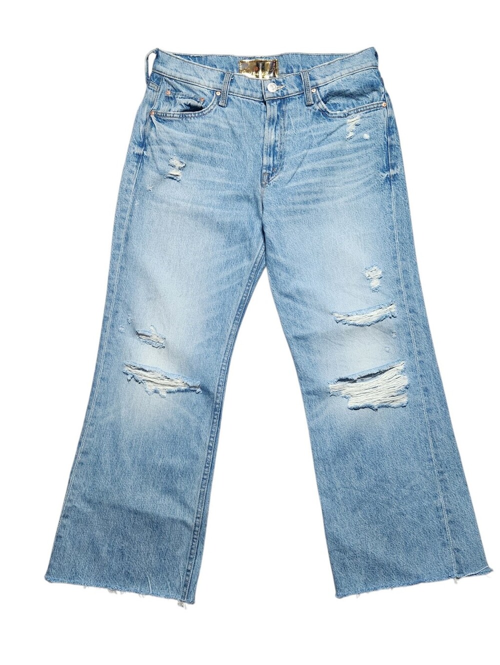 Mother Superior Denim The Bookie Nerdy FAFO Blue Fray Women Size 27 Mid Rise